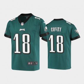 Youth Britain Covey Philadelphia Eagles Midnight Green Game Jersey