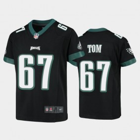 Youth Cameron Tom Philadelphia Eagles Black Game Jersey