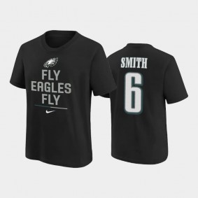 Youth DeVonta Smith Philadelphia Eagles Black Name & Number T-Shirt