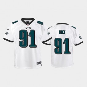 Youth Fletcher Cox Philadelphia Eagles White Game Jersey