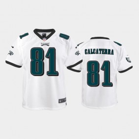 Youth Grant Calcaterra Philadelphia Eagles White Game Jersey