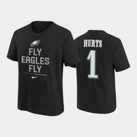 Youth Jalen Hurts Philadelphia Eagles Black Name & Number T-Shirt