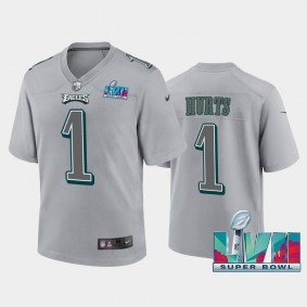 Youth Jalen Hurts Philadelphia Eagles Gray Super Bowl LVII Atmosphere Jersey