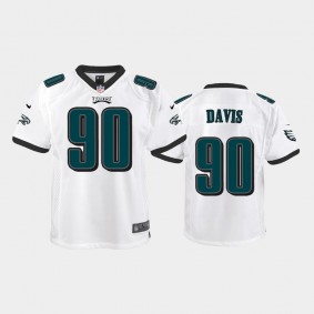 Youth Jordan Davis Philadelphia Eagles White Game Jersey