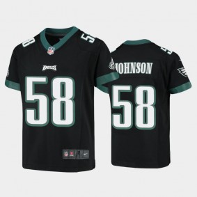 Youth Kyron Johnson Philadelphia Eagles Black Game Jersey