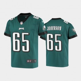 Youth Lane Johnson Philadelphia Eagles Midnight Green Game Jersey