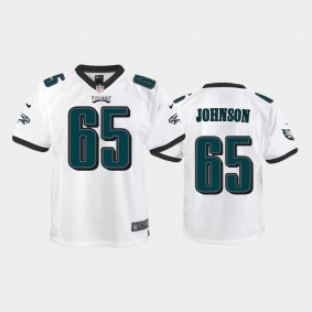 Youth Lane Johnson Philadelphia Eagles White Game Jersey