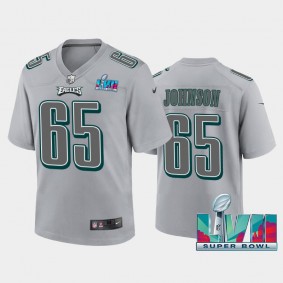 Youth Lane Johnson Philadelphia Eagles Gray Super Bowl LVII Atmosphere Jersey