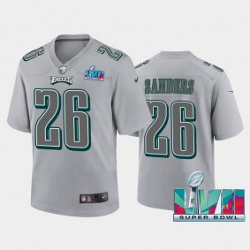 Youth Miles Sanders Philadelphia Eagles Gray Super Bowl LVII Atmosphere Jersey