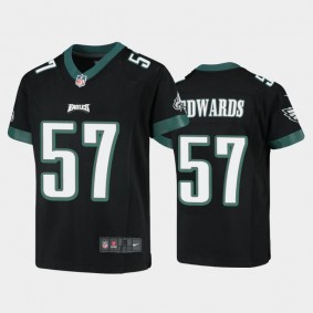 Youth T.J. Edwards Philadelphia Eagles Black Game Jersey