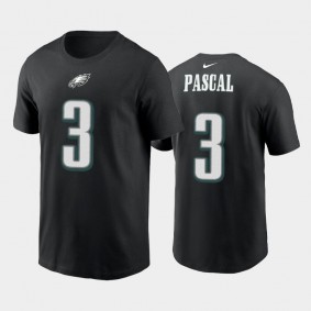 Men's Zach Pascal Philadelphia Eagles Black Name & Number T-Shirt